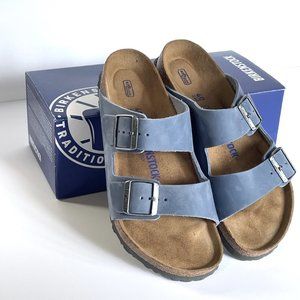 Birkenstock Arizona Dusty Blue Suede Soft Footbed EU40